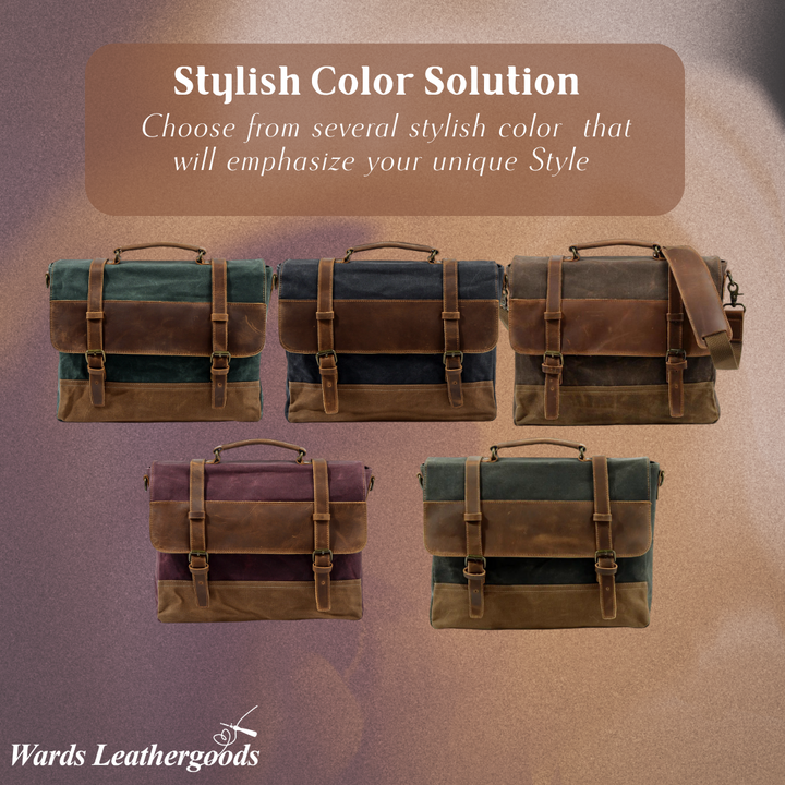 Kevin | Sturdy Canvas Leather | Messenger Bag