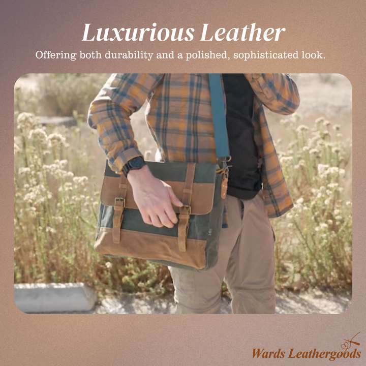 Kevin | Sturdy Canvas Leather | Messenger Bag