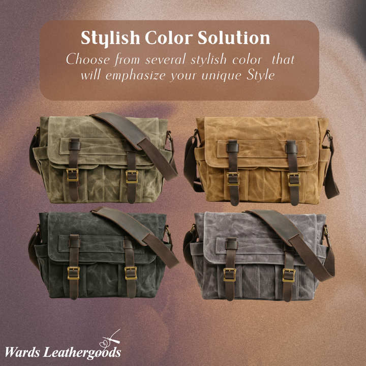 Lester | Retro Textured Canvas Leather | Shoulder Bag