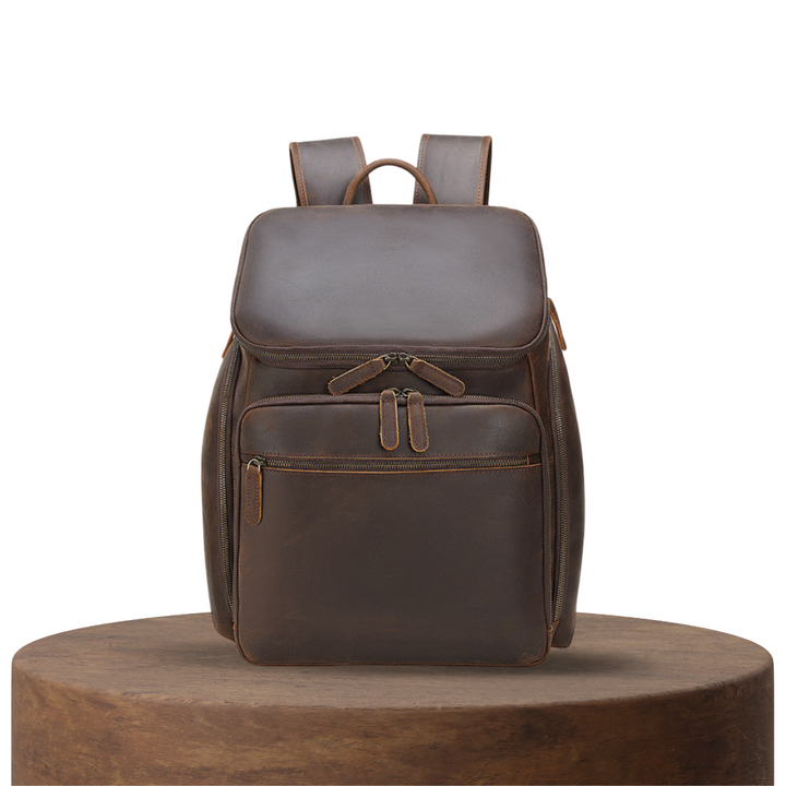 Laurent | Classic Leather with Front Pocket | Backpack