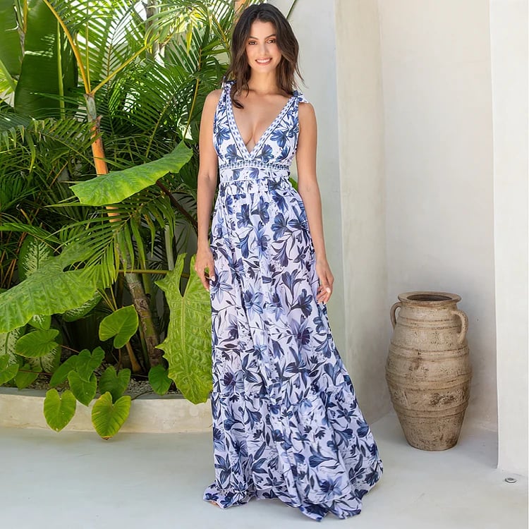 PAISLEY - RUFFLED V-NECK SWIM SET