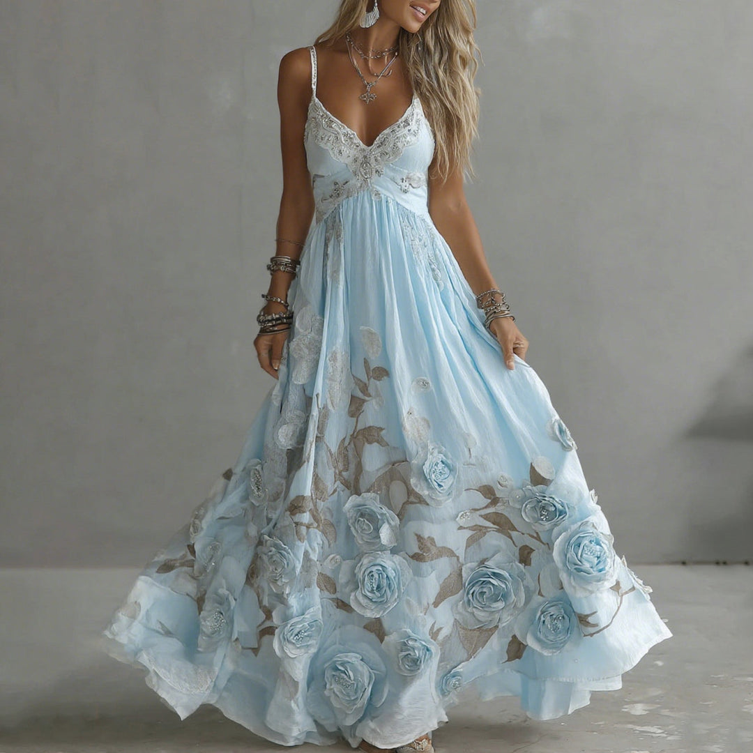 KRISHNA – FLORAL ROMANCE EMBROIDERED DRESS