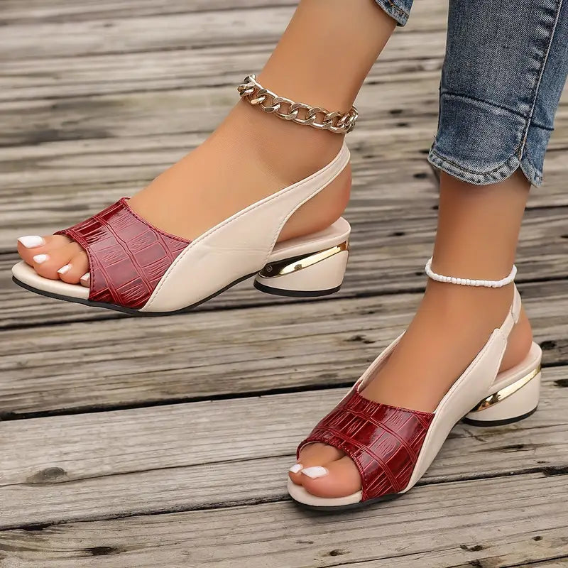 MAFIN - ELEGANT LEATHER BLOCK SANDALS