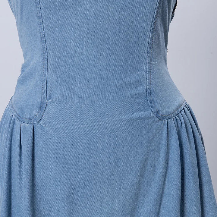 FEMAR - MIDNIGHT DENIM STRAPPY SLEEVELESS DRESS