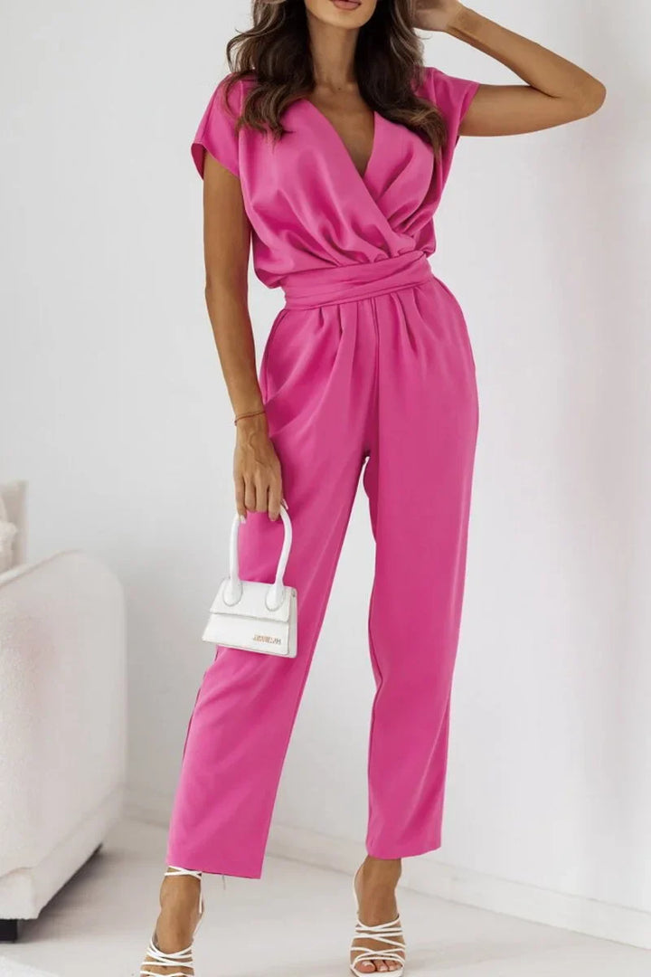 CORALIE  - SHORT-SLEEVE V-NECK ONE-PIECE