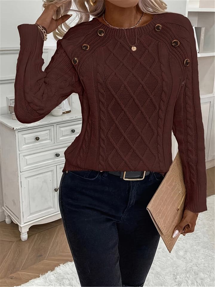 Evy | Plain Knitted Cable Sweater