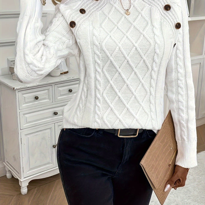 Evy | Plain Knitted Cable Sweater