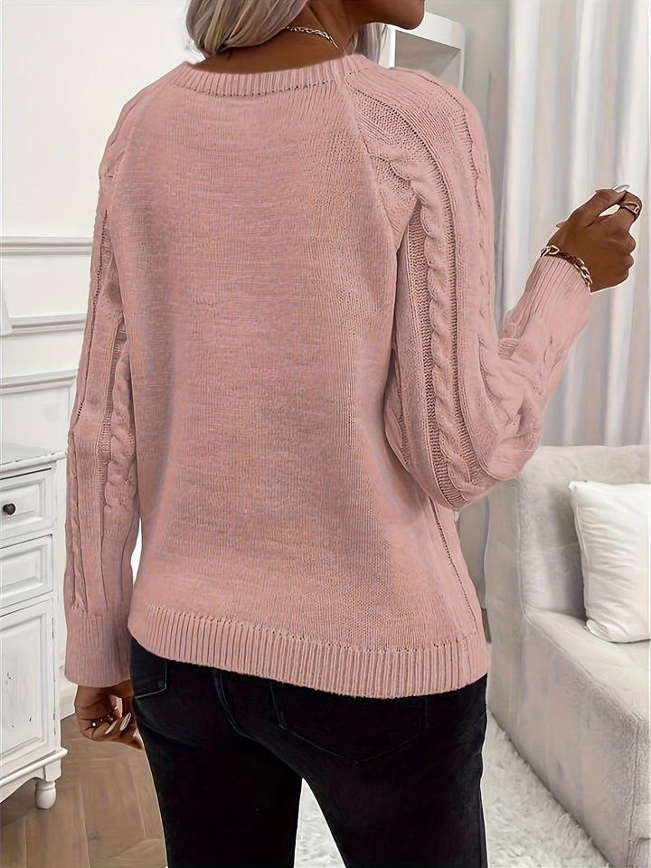 Evy | Plain Knitted Cable Sweater