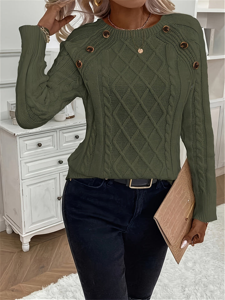 Evy | Plain Knitted Cable Sweater