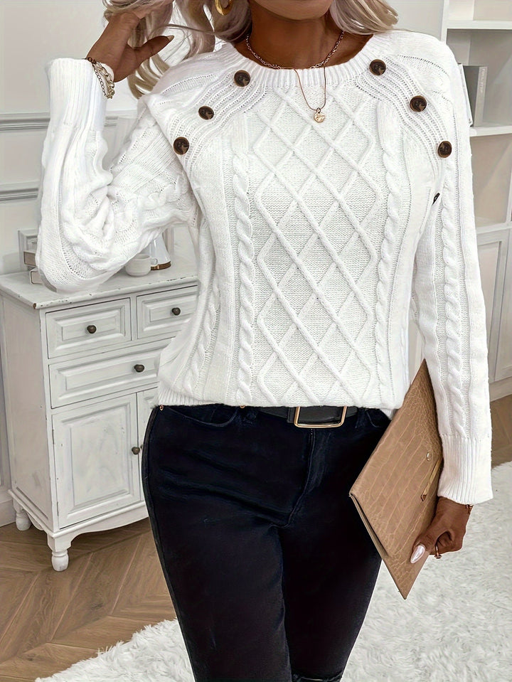 Evy | Plain Knitted Cable Sweater