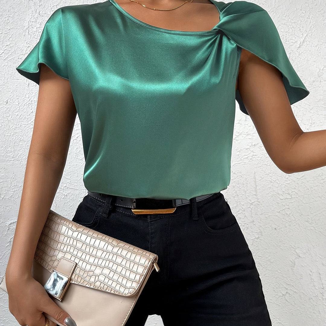 LEASA - FASHION FORWARD SHOULDER ACCENT BLOUSE