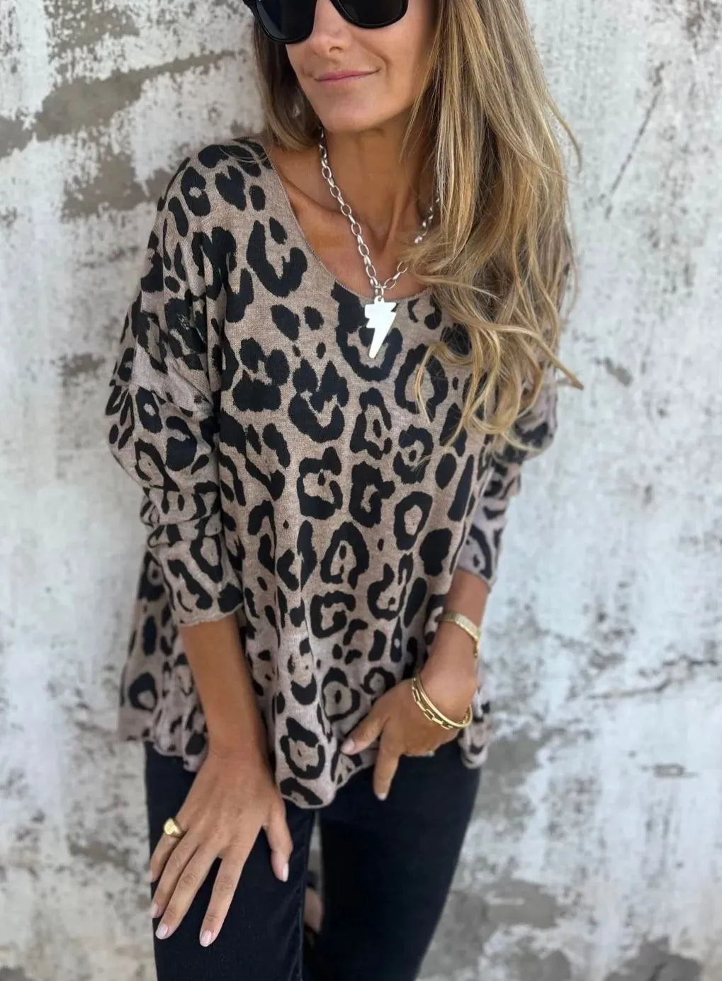 SERA - CASUAL LEOPARD PRINT BLOUSE