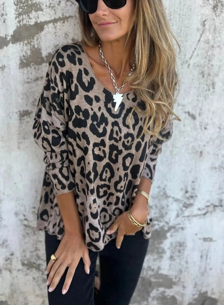 SERA - CASUAL LEOPARD PRINT BLOUSE