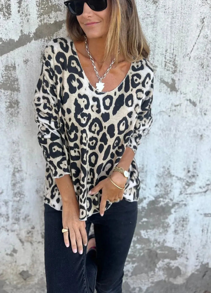 SERA - CASUAL LEOPARD PRINT BLOUSE