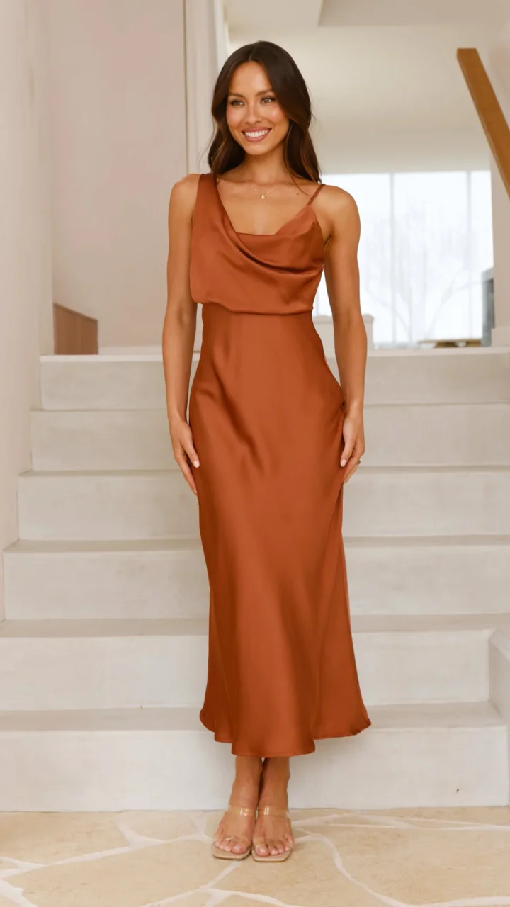SKYLYNN - ELEGANT LONG DRESS WITH THIN STRAPS