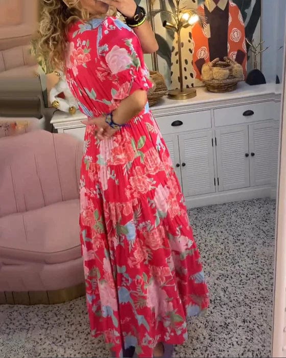 IXARAH - SUNSET ROMANCE LINEN DRESS