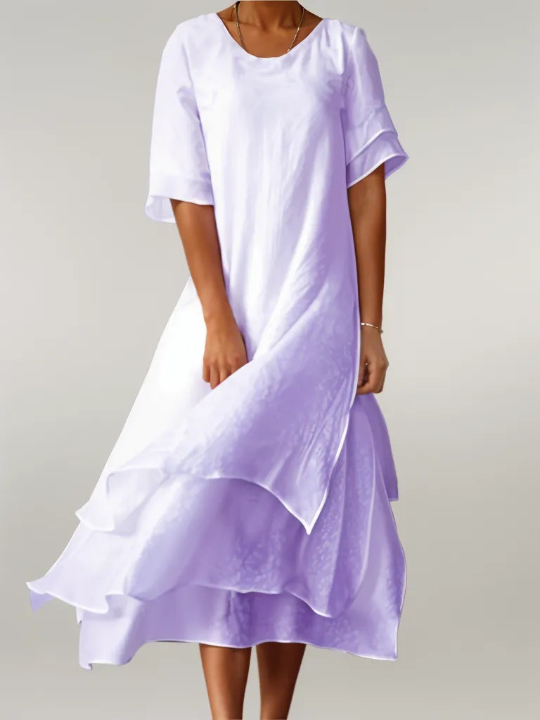 SAMANTHA - ASYMMETRICAL V-NECK DRESS