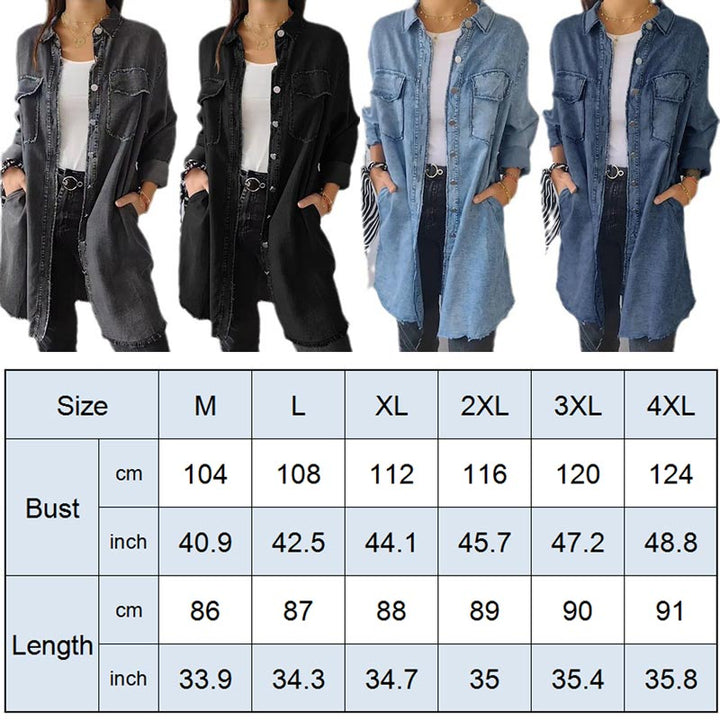 SHAVONNE -  SHIRT DENIM WITH LAPEL JACKET