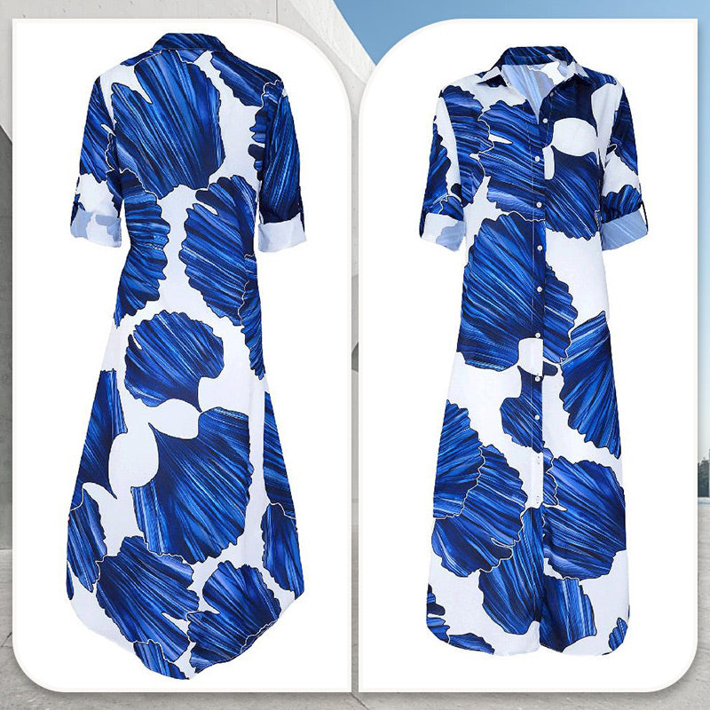 MAYBELLE - ELEGANT MAXI WRAP COLLAR DRESS