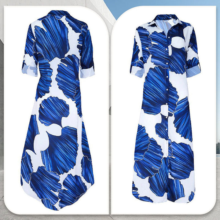 MAYBELLE - ELEGANT MAXI WRAP COLLAR DRESS