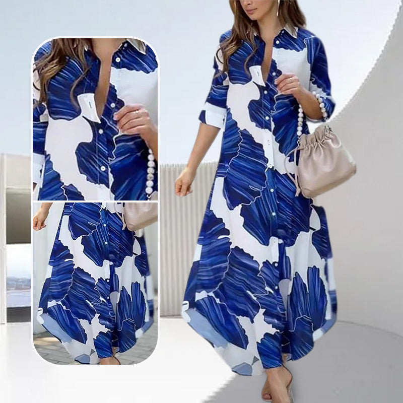 MAYBELLE - ELEGANT MAXI WRAP COLLAR DRESS