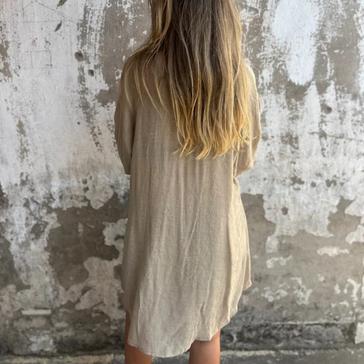 JENNY -  CASUAL LONG SLEEVE SHIRT & SHORTS SET