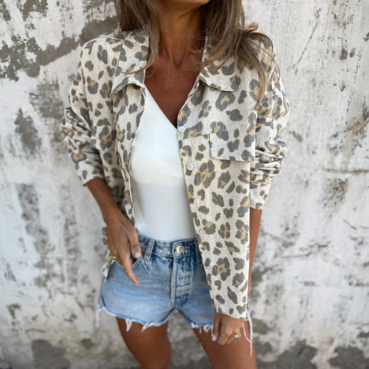 LADYLYNN - PRINTED LONG SLEEVE COLLARED SHIRT