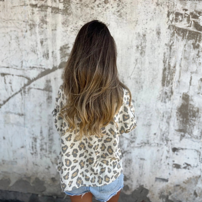 LADYLYNN - PRINTED LONG SLEEVE COLLARED SHIRT
