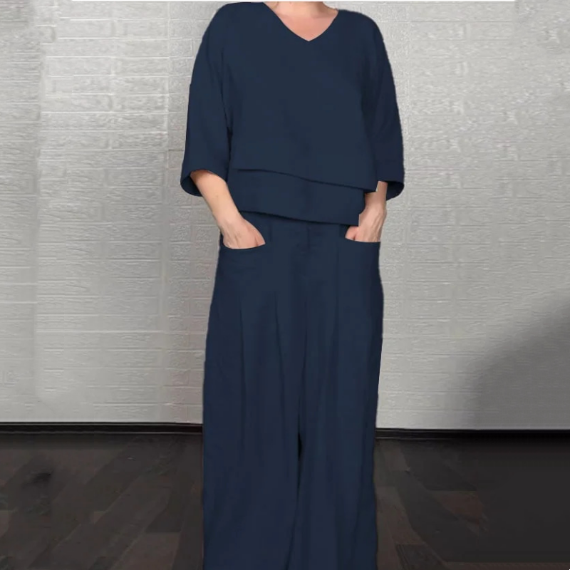 GENIEVA - COZY COTTON LINEN LOUNGEWEAR SET