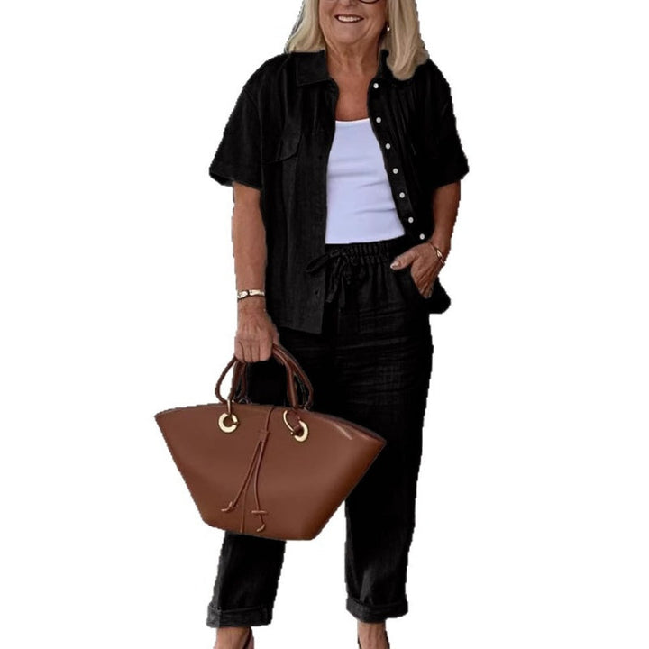 MEDDY - RELAXED FIT COTTON LINEN SHIRT SET